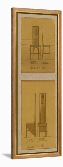 Designs for Chairs Shown in Front and Side Elevations, for the Room De Luxe, Willow Tea Rooms, 1903-Charles Rennie Mackintosh-Framed Premier Image Canvas