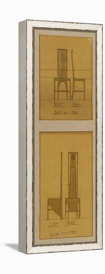 Designs for Chairs Shown in Front and Side Elevations, for the Room De Luxe, Willow Tea Rooms, 1903-Charles Rennie Mackintosh-Framed Premier Image Canvas