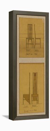 Designs for Chairs Shown in Front and Side Elevations, for the Room De Luxe, Willow Tea Rooms, 1903-Charles Rennie Mackintosh-Framed Premier Image Canvas