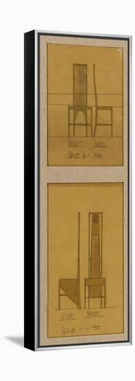 Designs for Chairs Shown in Front and Side Elevations, for the Room De Luxe, Willow Tea Rooms, 1903-Charles Rennie Mackintosh-Framed Premier Image Canvas