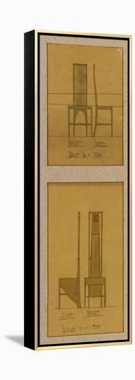 Designs for Chairs Shown in Front and Side Elevations, for the Room De Luxe, Willow Tea Rooms, 1903-Charles Rennie Mackintosh-Framed Premier Image Canvas