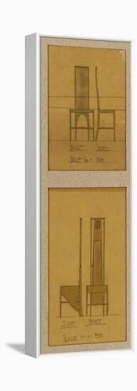 Designs for Chairs Shown in Front and Side Elevations, for the Room De Luxe, Willow Tea Rooms, 1903-Charles Rennie Mackintosh-Framed Premier Image Canvas
