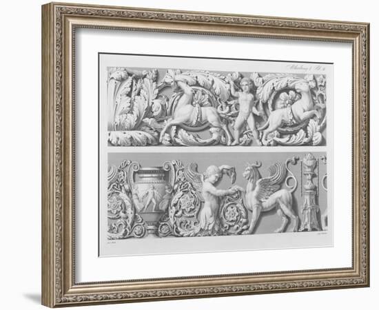 Designs for Classical Friezes, from 'Precision Book of Drawings', 1856 (Engraving)-German-Framed Giclee Print