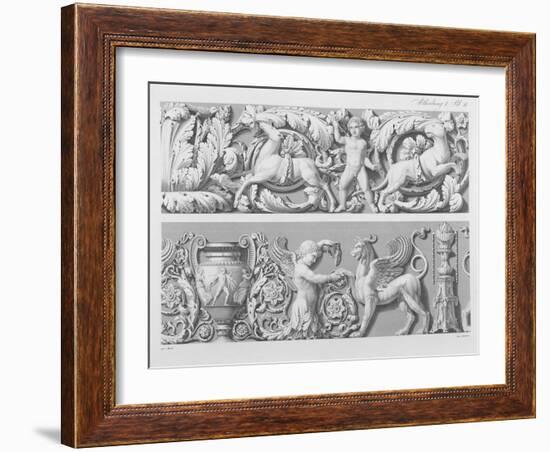 Designs for Classical Friezes, from 'Precision Book of Drawings', 1856 (Engraving)-German-Framed Giclee Print