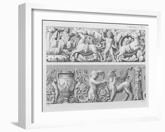 Designs for Classical Friezes, from 'Precision Book of Drawings', 1856 (Engraving)-German-Framed Giclee Print