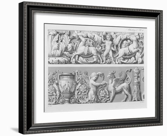 Designs for Classical Friezes, from 'Precision Book of Drawings', 1856 (Engraving)-German-Framed Giclee Print