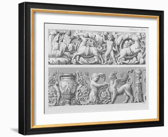 Designs for Classical Friezes, from 'Precision Book of Drawings', 1856 (Engraving)-German-Framed Giclee Print