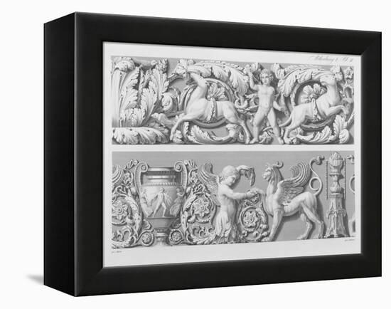 Designs for Classical Friezes, from 'Precision Book of Drawings', 1856 (Engraving)-German-Framed Premier Image Canvas