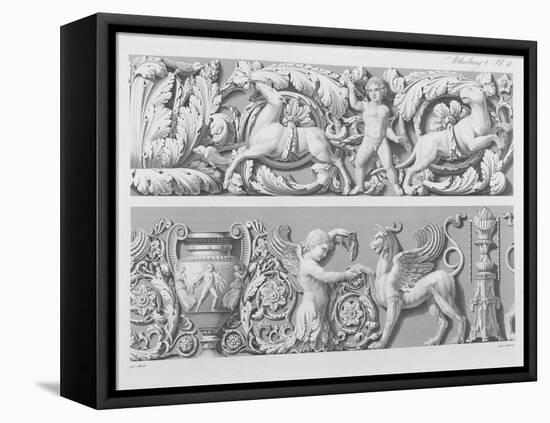 Designs for Classical Friezes, from 'Precision Book of Drawings', 1856 (Engraving)-German-Framed Premier Image Canvas