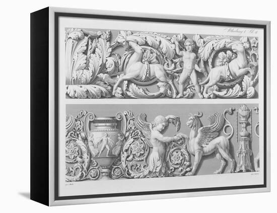 Designs for Classical Friezes, from 'Precision Book of Drawings', 1856 (Engraving)-German-Framed Premier Image Canvas