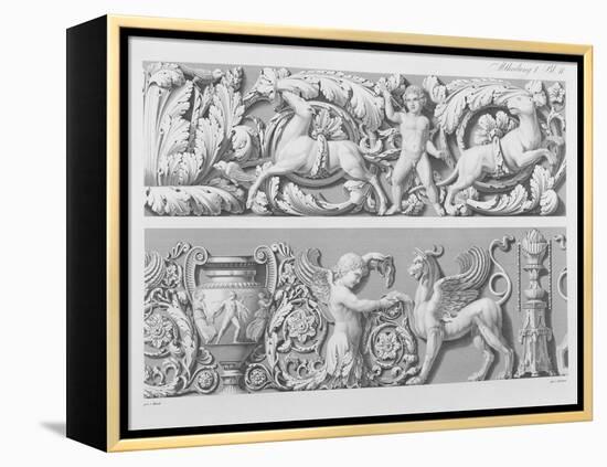 Designs for Classical Friezes, from 'Precision Book of Drawings', 1856 (Engraving)-German-Framed Premier Image Canvas