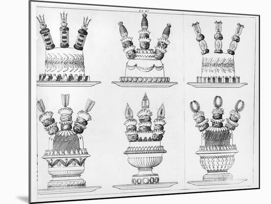 Designs for Food Decoration from "Le Cuisinier Parisien", Published 1842-Marie Antoine Careme-Mounted Giclee Print
