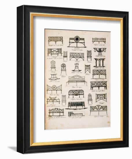 Designs for Garden Seats, from "A Compendium of Drawings," by J.G. Grohmann, Published 1805-null-Framed Giclee Print