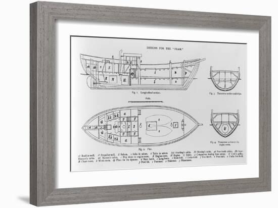 Designs for the "Fram", an Illustration from 'Farthest North' by Fridtjof Nansen, Published 1897-Norwegian School-Framed Giclee Print