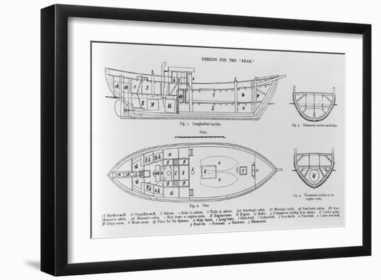 Designs for the "Fram", an Illustration from 'Farthest North' by Fridtjof Nansen, Published 1897-Norwegian School-Framed Giclee Print