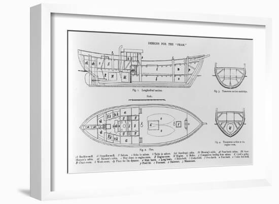 Designs for the "Fram", an Illustration from 'Farthest North' by Fridtjof Nansen, Published 1897-Norwegian School-Framed Giclee Print