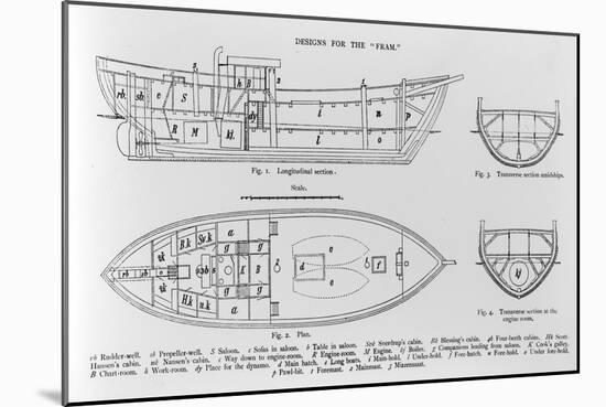 Designs for the "Fram", an Illustration from 'Farthest North' by Fridtjof Nansen, Published 1897-Norwegian School-Mounted Giclee Print