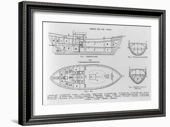 Designs for the "Fram", an Illustration from 'Farthest North' by Fridtjof Nansen, Published 1897-Norwegian School-Framed Giclee Print