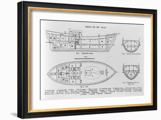 Designs for the "Fram", an Illustration from 'Farthest North' by Fridtjof Nansen, Published 1897-Norwegian School-Framed Giclee Print