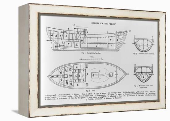 Designs for the "Fram", an Illustration from 'Farthest North' by Fridtjof Nansen, Published 1897-Norwegian School-Framed Premier Image Canvas