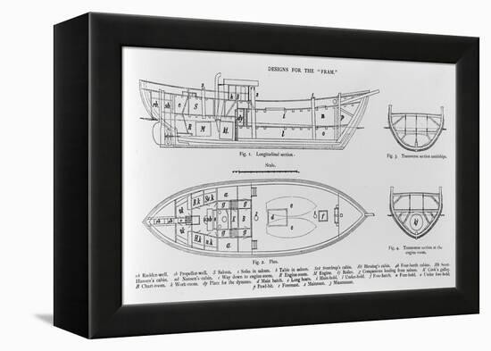 Designs for the "Fram", an Illustration from 'Farthest North' by Fridtjof Nansen, Published 1897-Norwegian School-Framed Premier Image Canvas