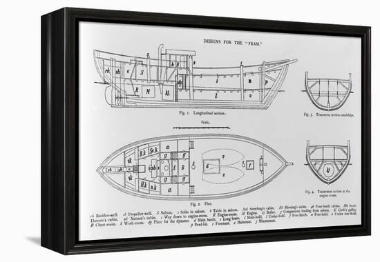 Designs for the "Fram", an Illustration from 'Farthest North' by Fridtjof Nansen, Published 1897-Norwegian School-Framed Premier Image Canvas