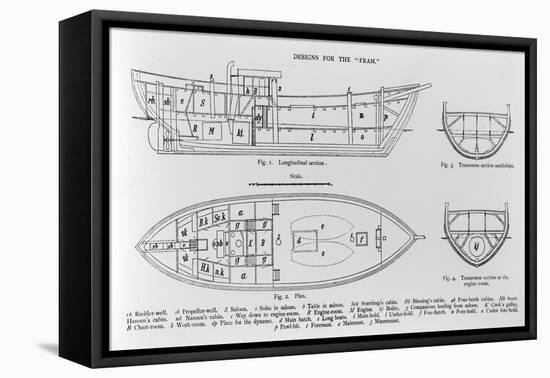 Designs for the "Fram", an Illustration from 'Farthest North' by Fridtjof Nansen, Published 1897-Norwegian School-Framed Premier Image Canvas