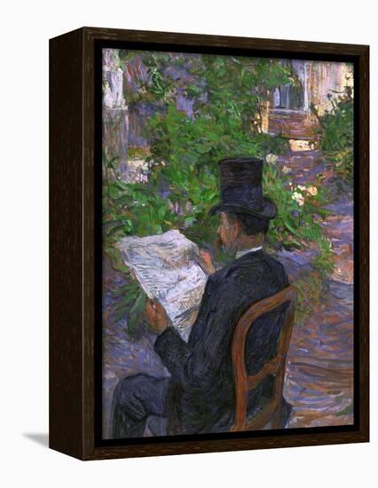 Desire Dihau (Reading a Newspaper in the Garden), 1890-Henri de Toulouse-Lautrec-Framed Premier Image Canvas