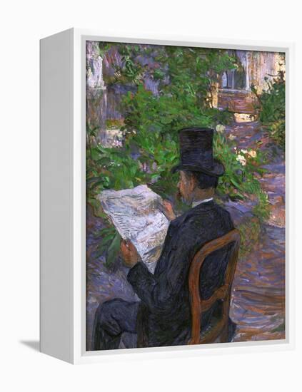 Desire Dihau (Reading a Newspaper in the Garden), 1890-Henri de Toulouse-Lautrec-Framed Premier Image Canvas