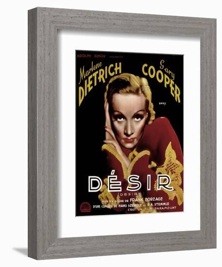 Desire, Marlene Dietrich, 1936-null-Framed Premium Giclee Print