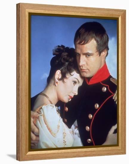 Desiree by Henry Koster with Jean Simmons, Marlon Brando (dans le role by Napoleon, 1954 (photo)-null-Framed Stretched Canvas