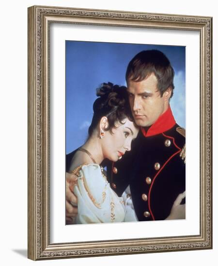 Desiree by Henry Koster with Jean Simmons, Marlon Brando (dans le role by Napoleon, 1954 (photo)-null-Framed Photo