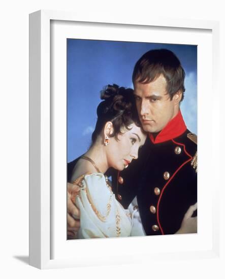 Desiree by Henry Koster with Jean Simmons, Marlon Brando (dans le role by Napoleon, 1954 (photo)-null-Framed Photo