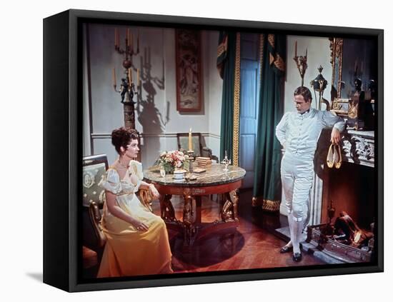 Desiree by Henry Koster with Marlon Brando (dans le role by Napoleon) and Jean Simmons, 1954 (photo-null-Framed Stretched Canvas