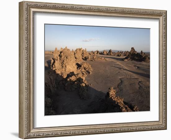 Desolate Landscape of Lac Abbe, Dotted with Limestone Chimneys, Djibouti, Africa-Mcconnell Andrew-Framed Photographic Print