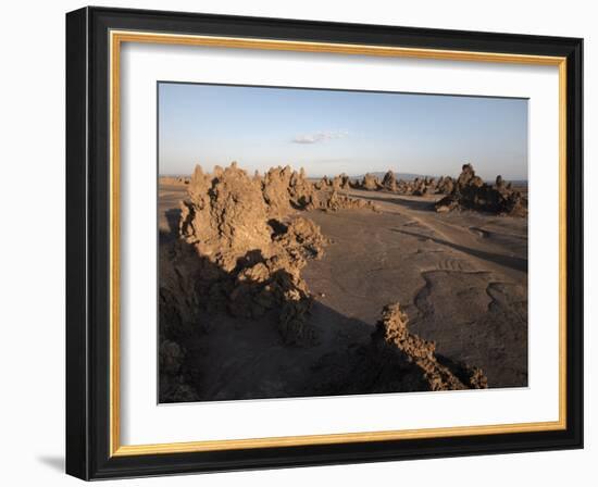 Desolate Landscape of Lac Abbe, Dotted with Limestone Chimneys, Djibouti, Africa-Mcconnell Andrew-Framed Photographic Print