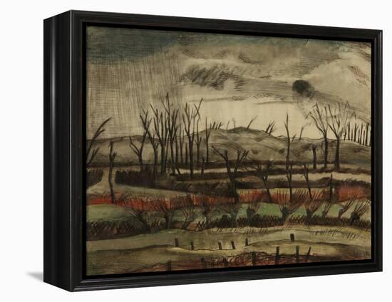 Desolate Landscape, Ypres Salient, 1917 (W/C, Ink, Gouache & Pencil on Paper)-Paul Nash-Framed Premier Image Canvas