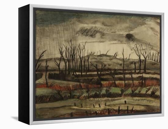 Desolate Landscape, Ypres Salient, 1917 (W/C, Ink, Gouache & Pencil on Paper)-Paul Nash-Framed Premier Image Canvas