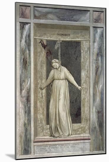 Despair, Female Figure Hanging Herself and Devil Who Grabs Her by the Hair-Giotto di Bondone-Mounted Giclee Print