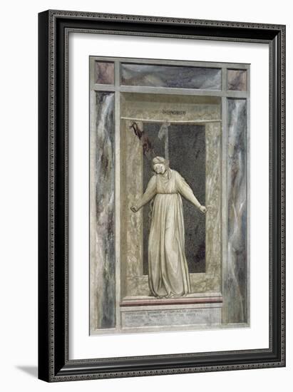 Despair, Female Figure Hanging Herself and Devil Who Grabs Her by the Hair-Giotto di Bondone-Framed Giclee Print