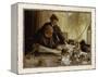 "Despatches - Is He Mentioned", 1917-Edgar Bundy-Framed Premier Image Canvas