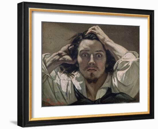 Desperate, Self-Portrait, 1841-Gustave Courbet-Framed Giclee Print