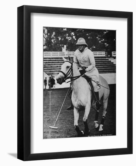 'Despite heavy responsibilities the favourite game of polo could not be neglected', c1930s, (1945)-Unknown-Framed Photographic Print