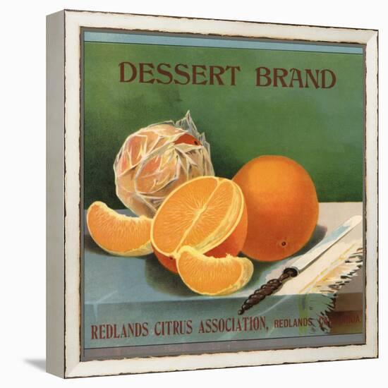 Dessert Brand - Redlands, California - Citrus Crate Label-Lantern Press-Framed Stretched Canvas