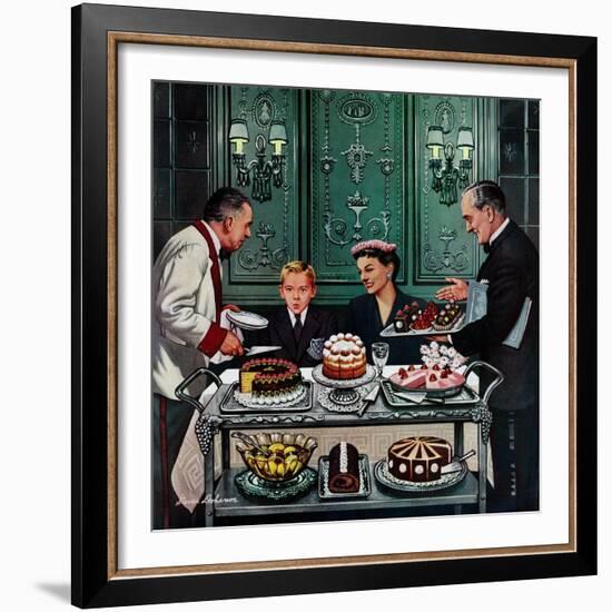 "Dessert Cart", January 1, 1955-Stevan Dohanos-Framed Giclee Print