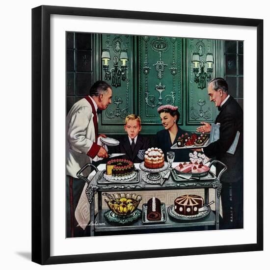 "Dessert Cart", January 1, 1955-Stevan Dohanos-Framed Giclee Print