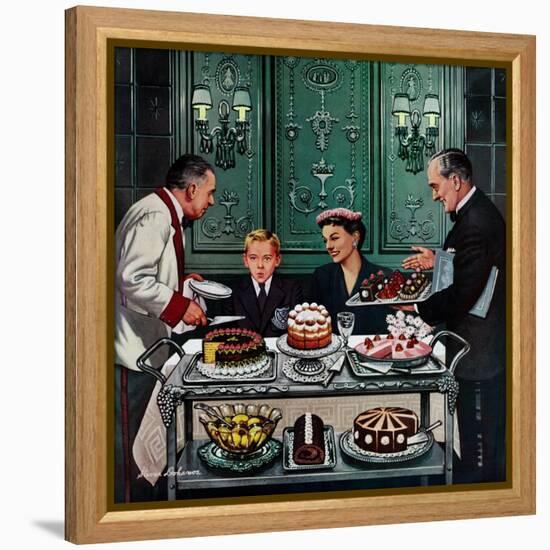 "Dessert Cart", January 1, 1955-Stevan Dohanos-Framed Premier Image Canvas