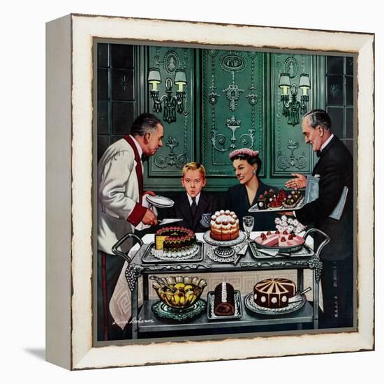 "Dessert Cart", January 1, 1955-Stevan Dohanos-Framed Premier Image Canvas