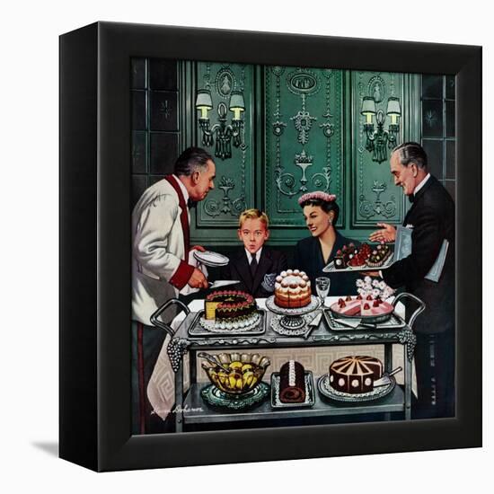 "Dessert Cart", January 1, 1955-Stevan Dohanos-Framed Premier Image Canvas