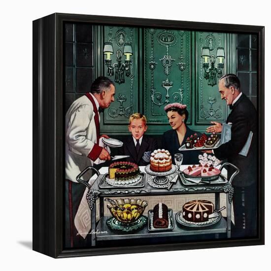 "Dessert Cart", January 1, 1955-Stevan Dohanos-Framed Premier Image Canvas